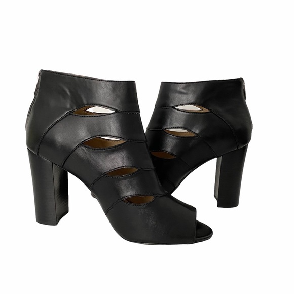 Adrienne Vittadini Gella Cutout Open Toe Booties